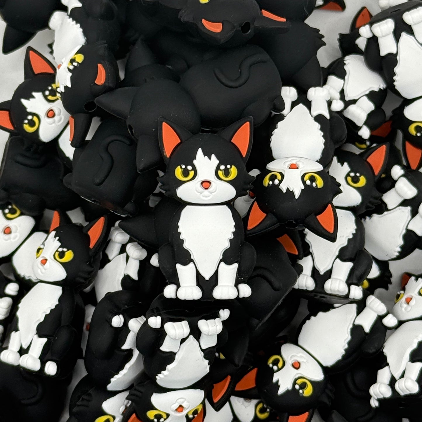 Tiny Tuxedo Troublemaker 3D Silicone Focal Beads
