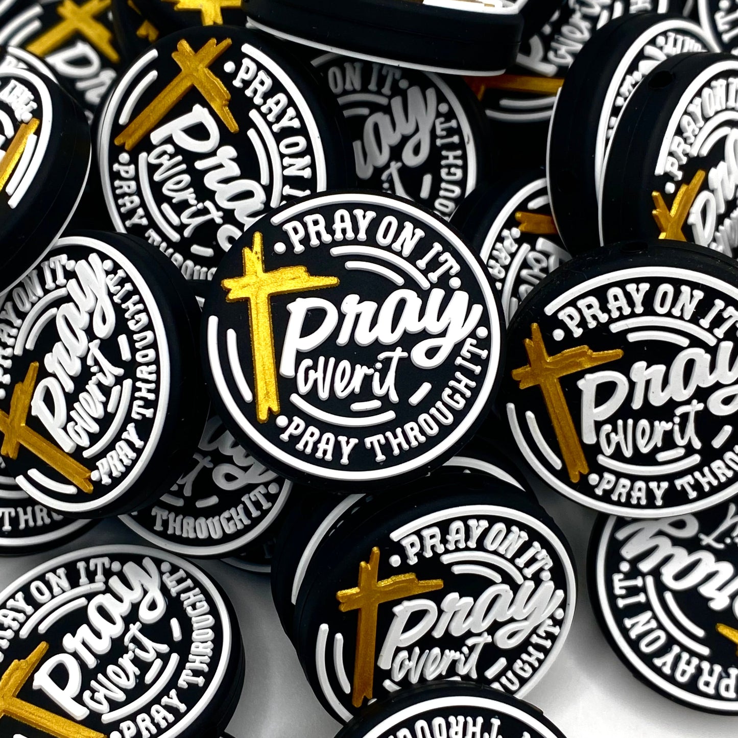 Pray On It, Pray Over It, Pray Thru It Silicone Focal Beads
