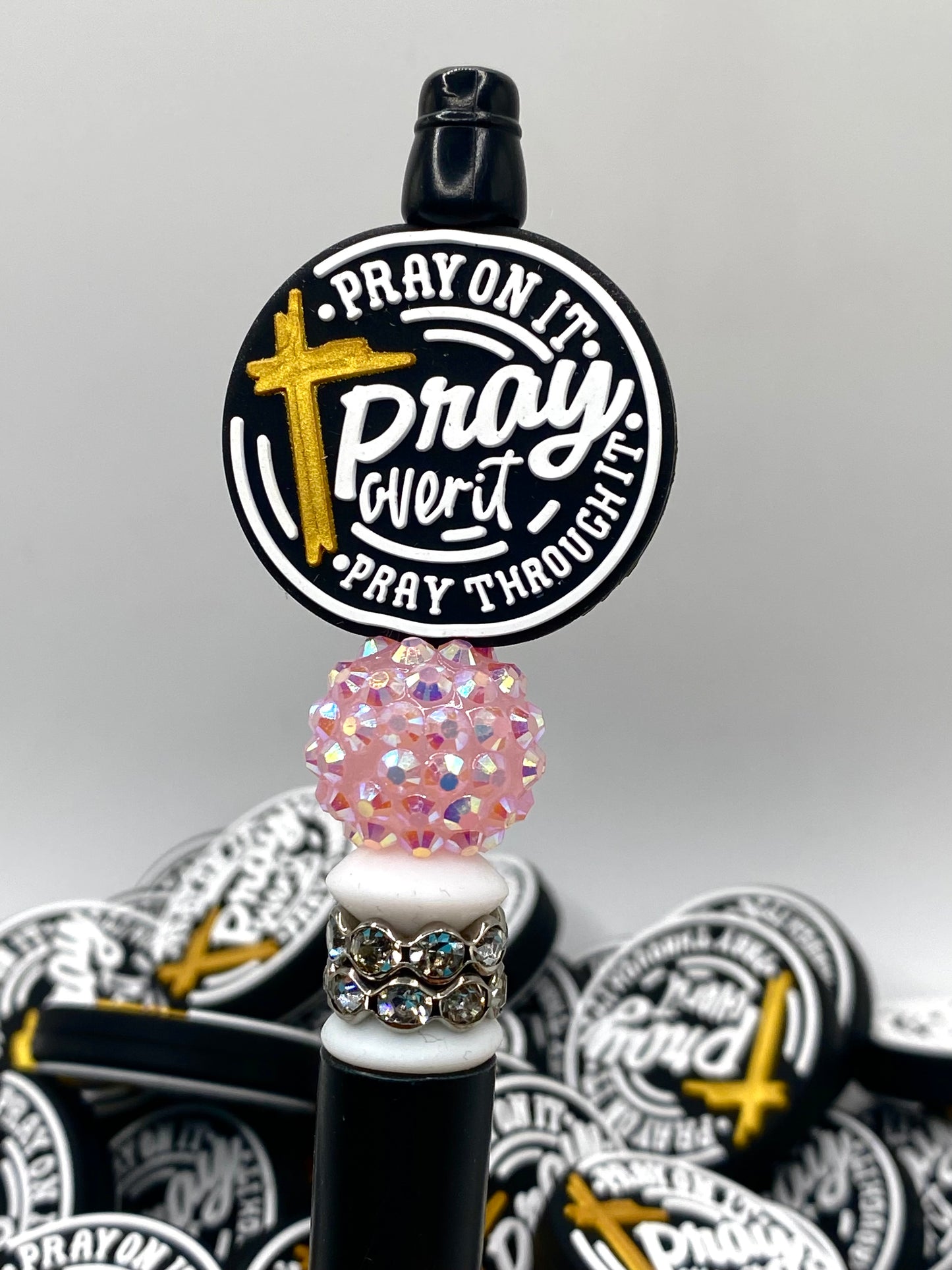 Pray On It, Pray Over It, Pray Thru It Silicone Focal Beads
