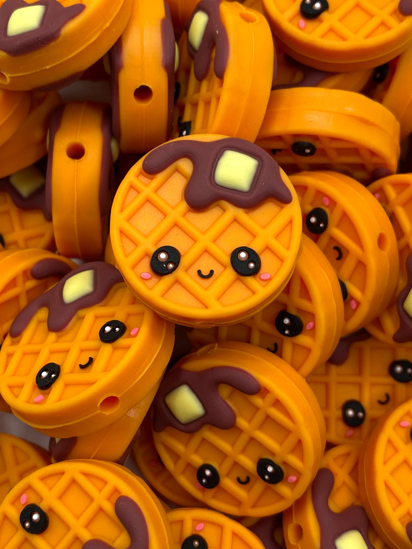 You're Waffle-Y Cute 3D Silicone Focal Beads