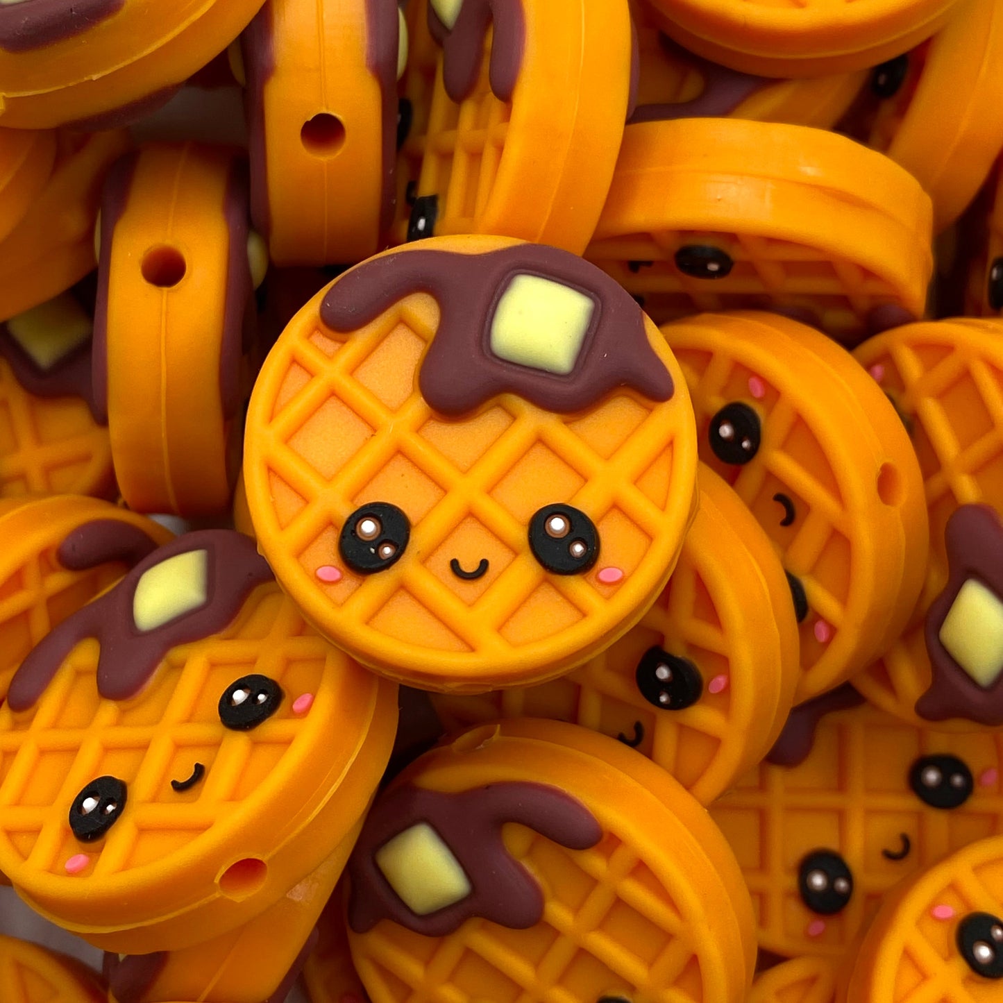 You're Waffle-Y Cute 3D Silicone Focal Beads