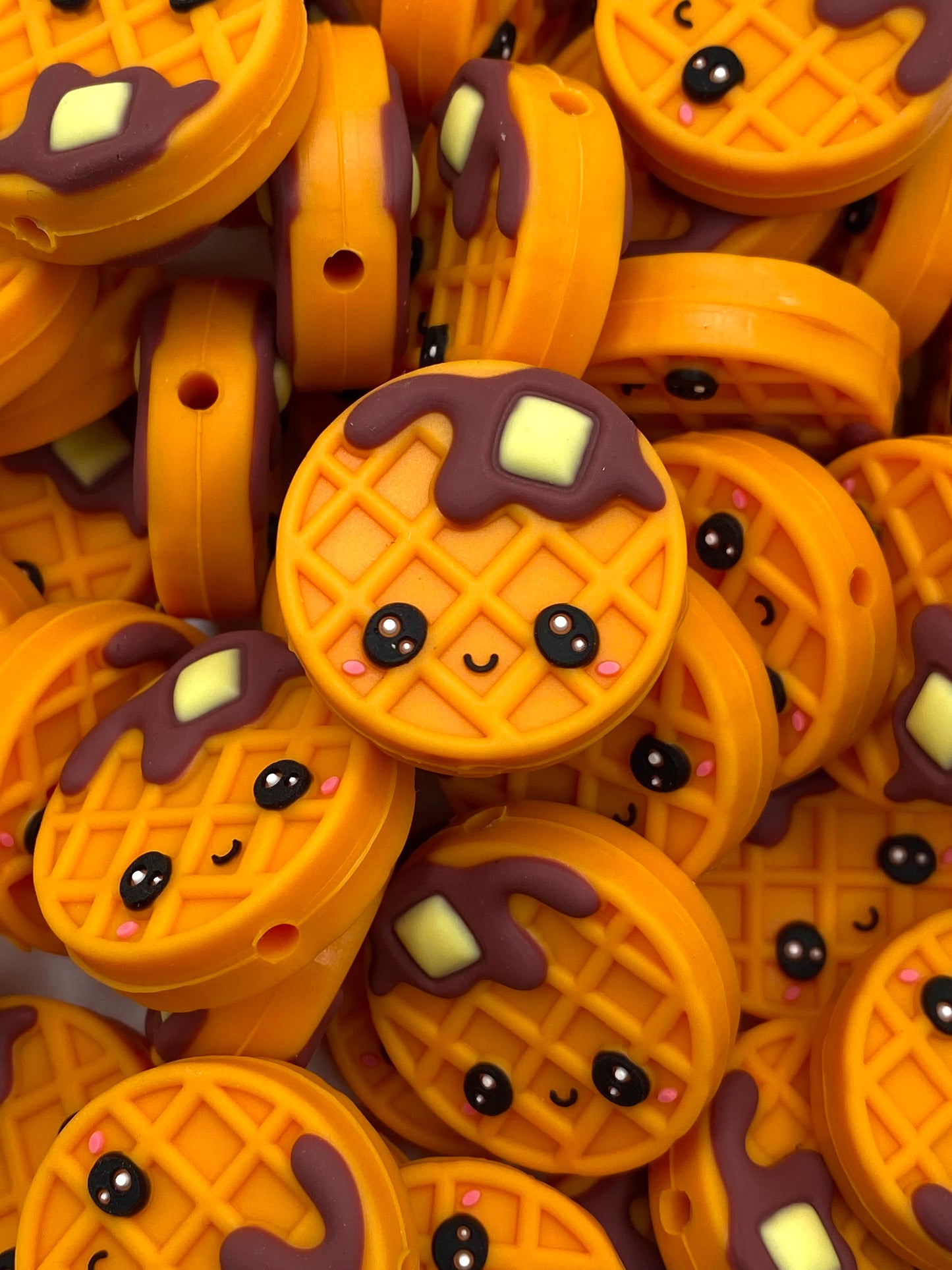 You're Waffle-Y Cute 3D Silicone Focal Beads