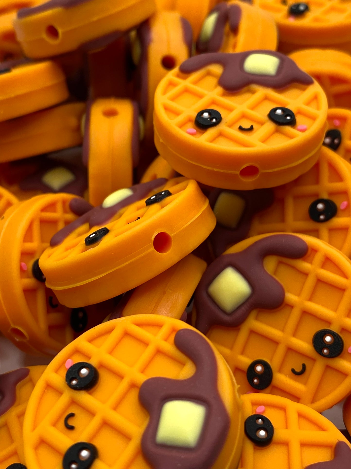 You're Waffle-Y Cute 3D Silicone Focal Beads