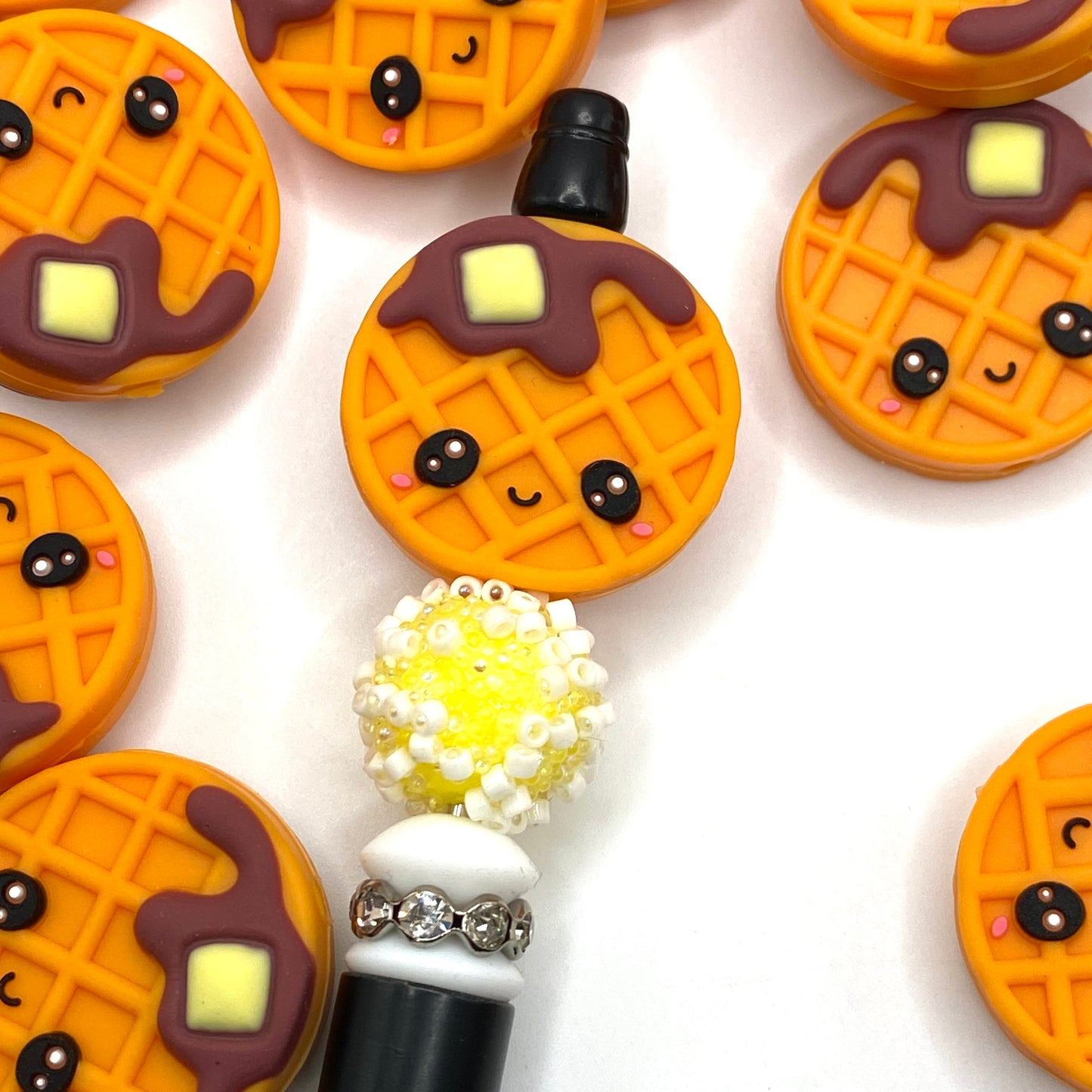 You're Waffle-Y Cute 3D Silicone Focal Beads