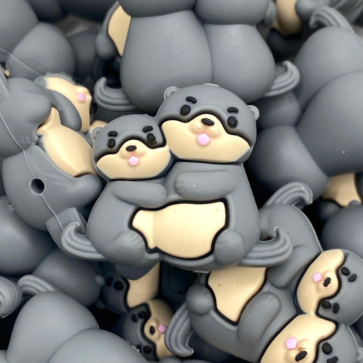 Plays Well With Otters 3D Silicone Focal Beads