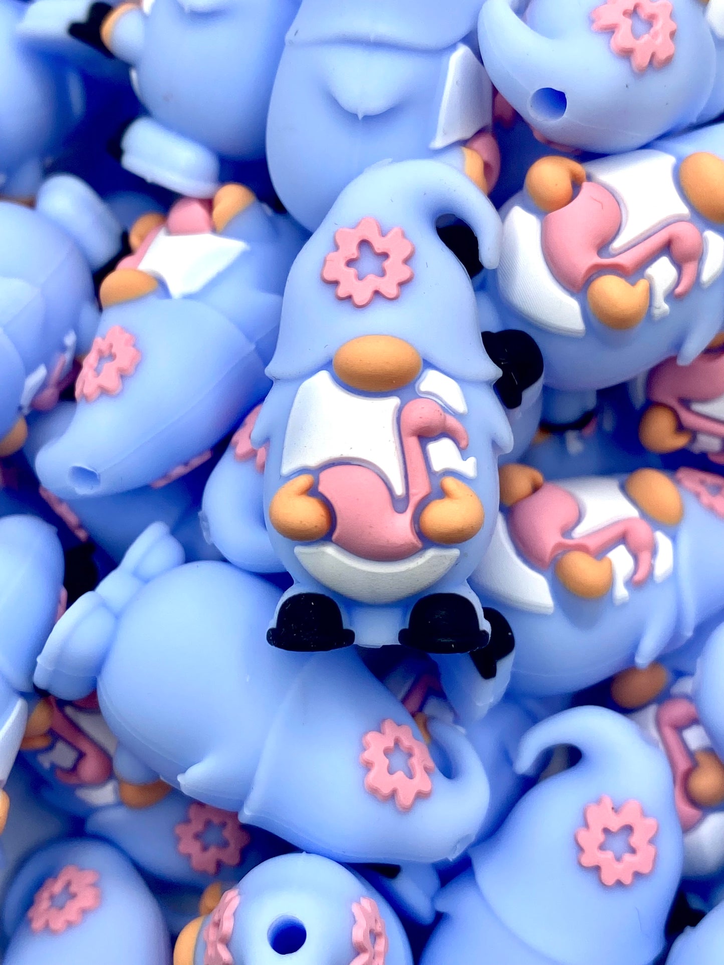 Let's Get Flocked Up Gnomies 3D Silicone Focal Beads