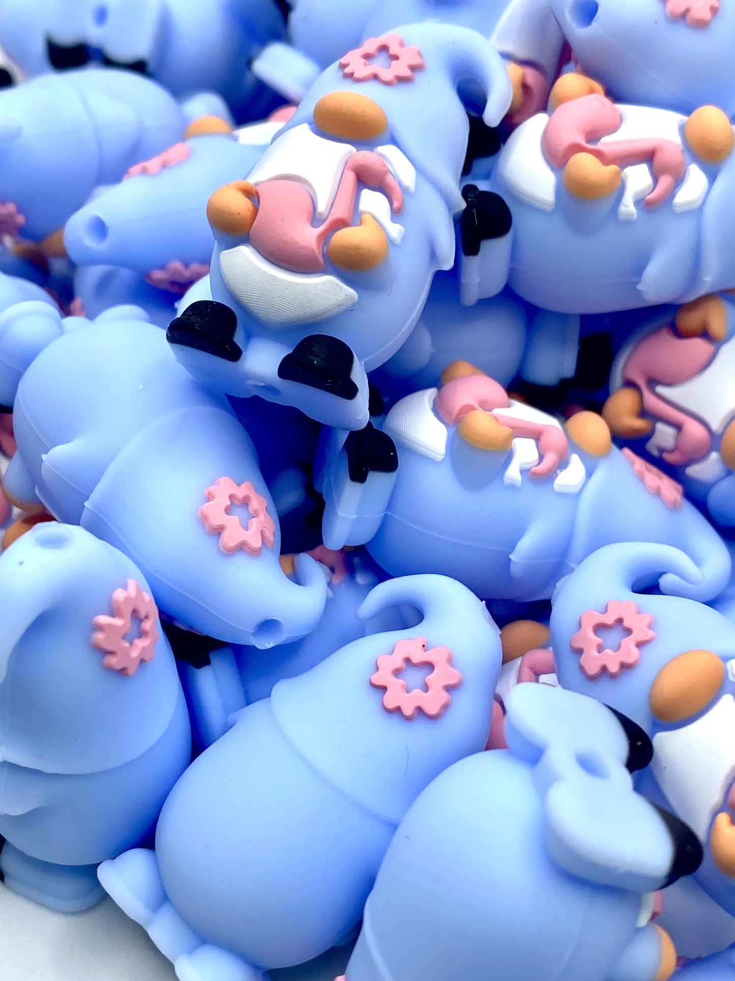 Let's Get Flocked Up Gnomies 3D Silicone Focal Beads