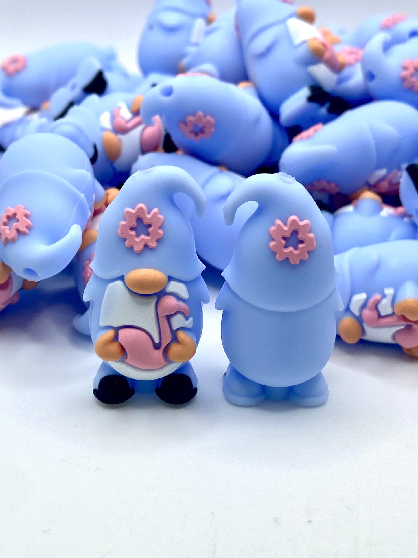 Let's Get Flocked Up Gnomies 3D Silicone Focal Beads
