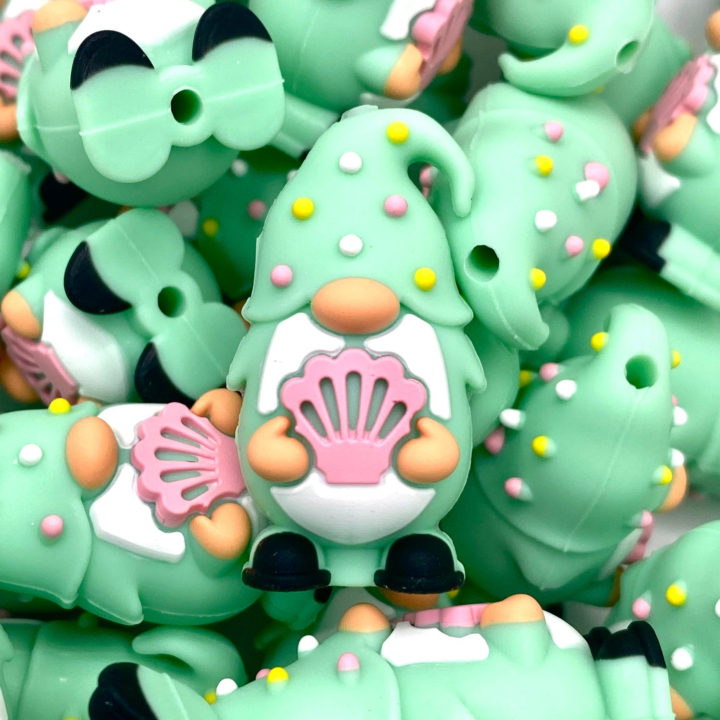 Shell Yeah Gnomies 3D Silicone Focal Beads