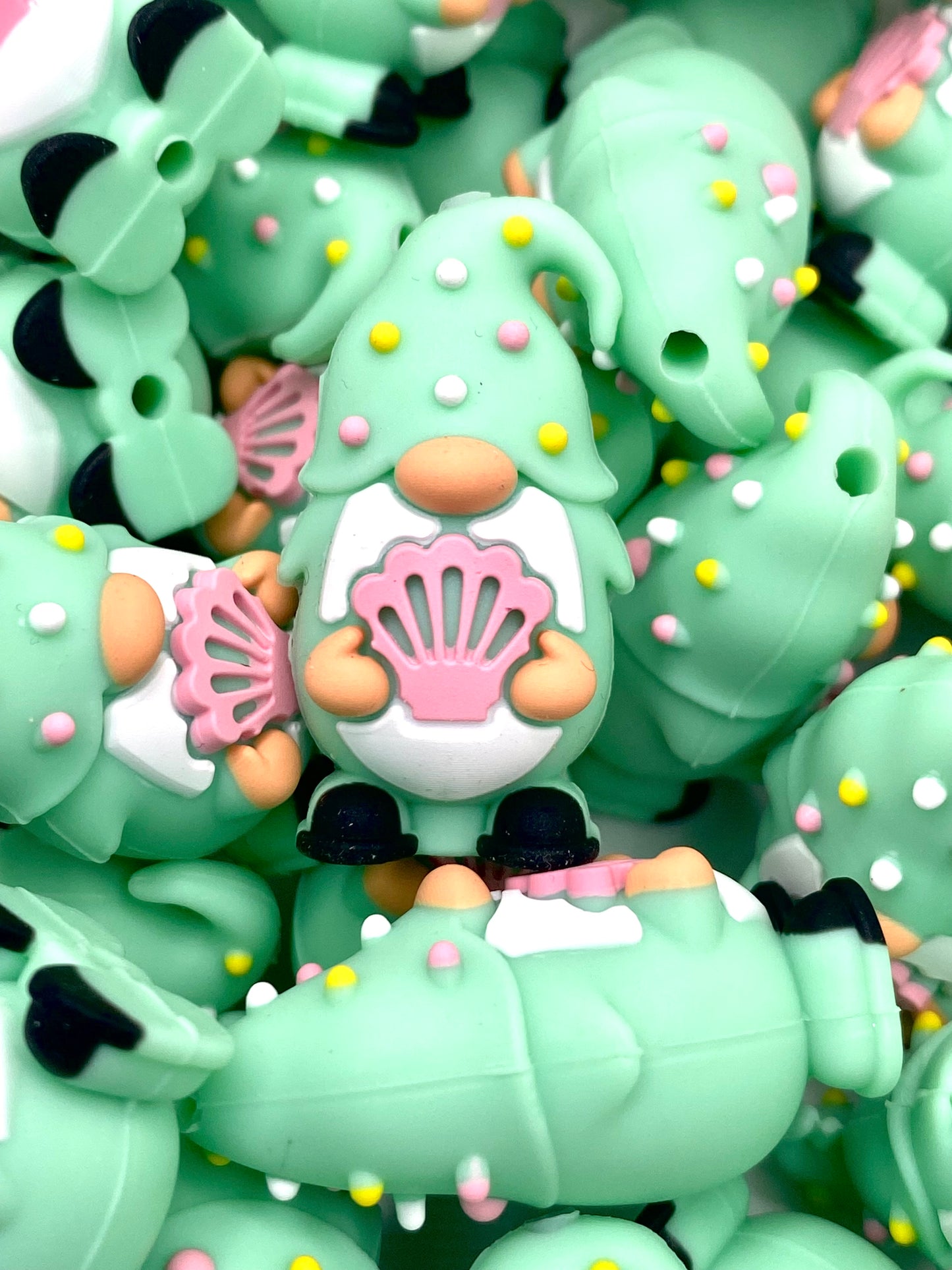Shell Yeah Gnomies 3D Silicone Focal Beads