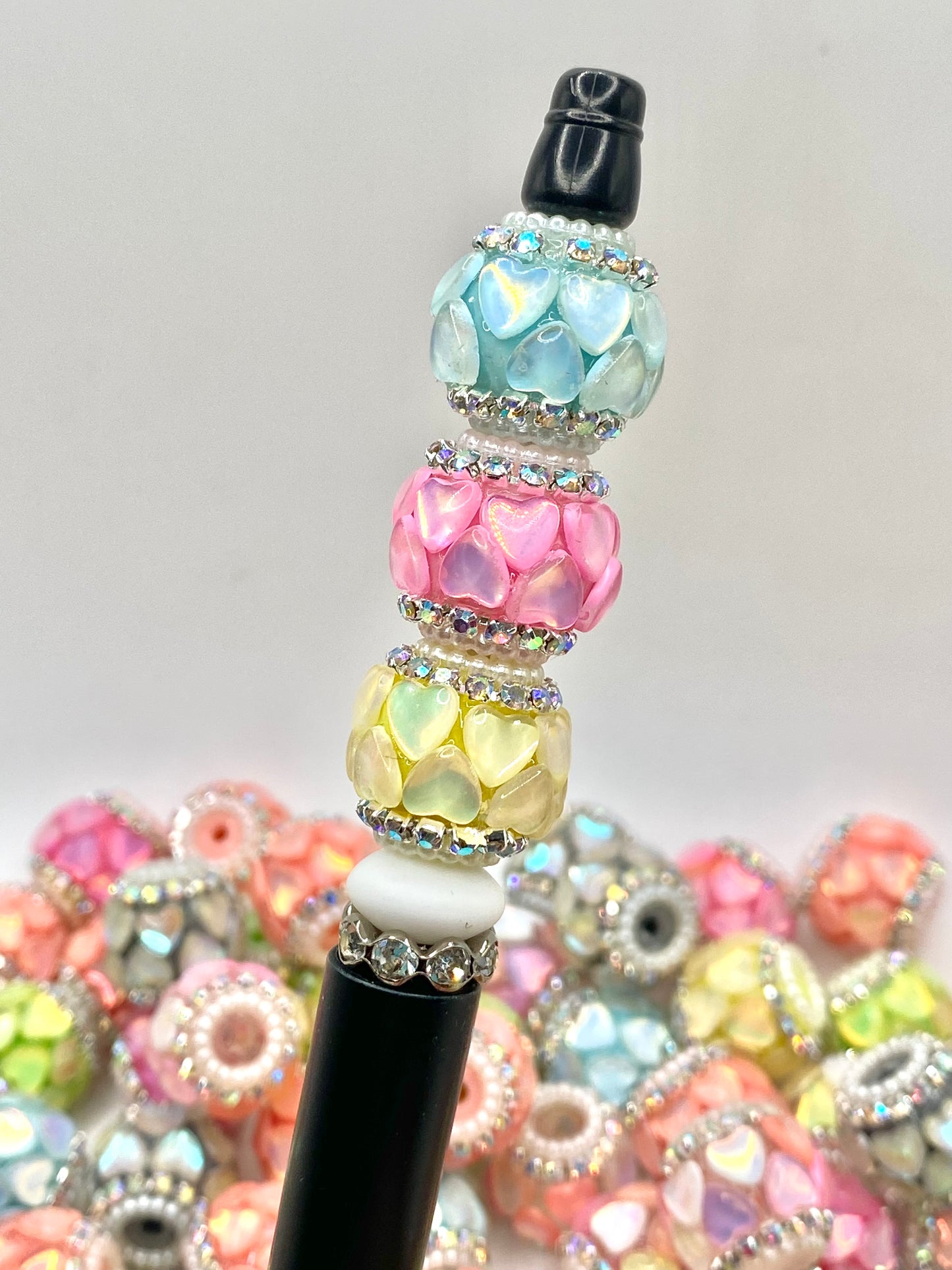 Love is Kind Acrylic Rhinestone Spacer Beads