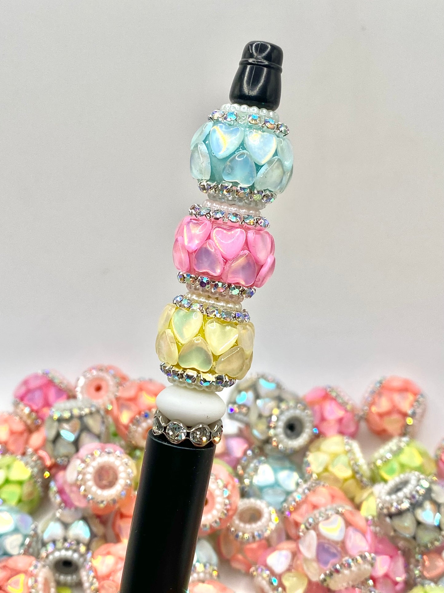 Love is Kind Acrylic Rhinestone Spacer Beads