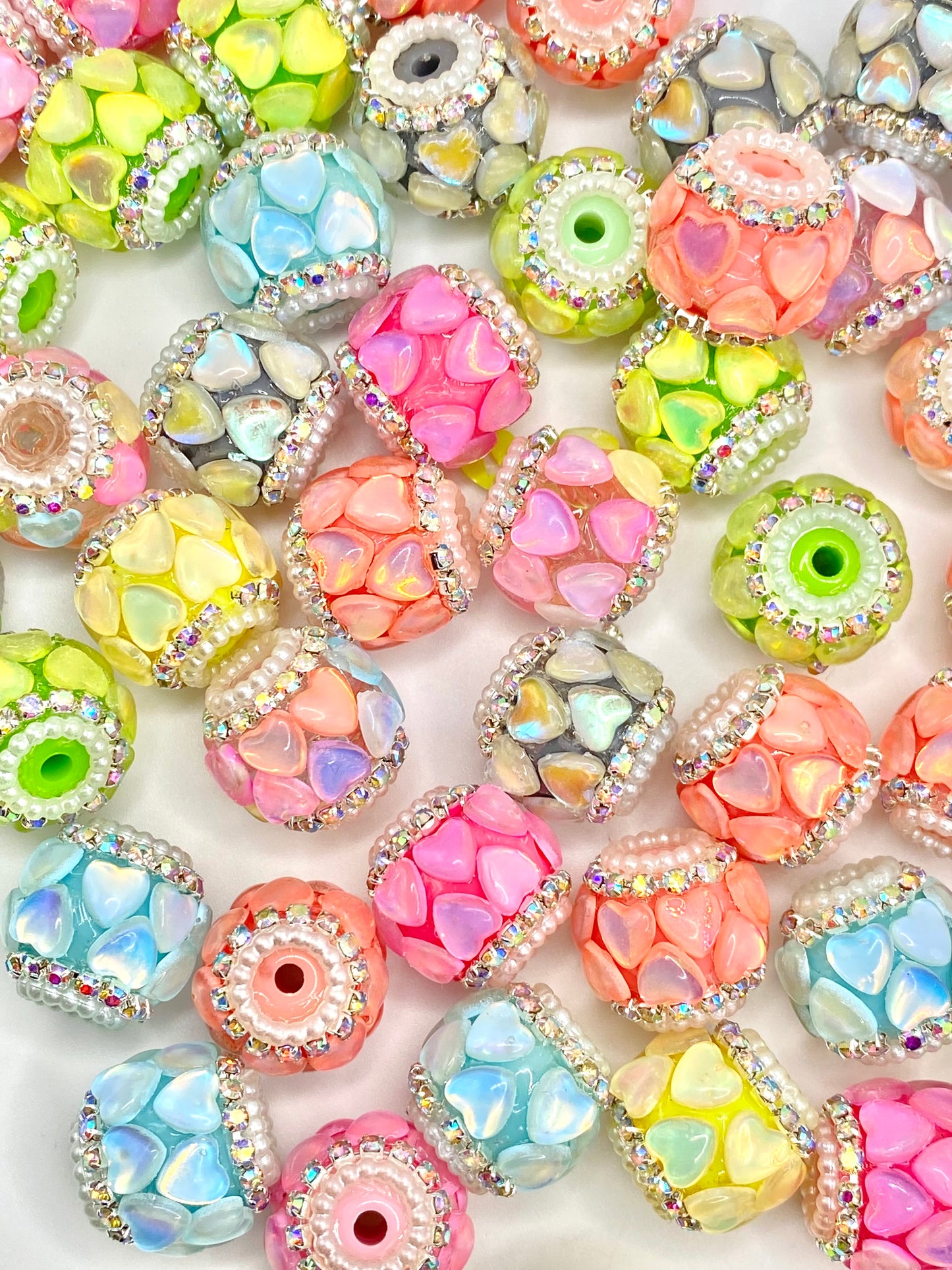 Love is Kind Acrylic Rhinestone Spacer Beads