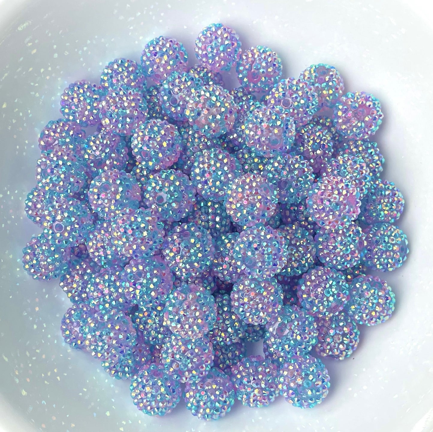 Cotton Candy Rhinestone Beads 20mm | Pink Beads | Purple Beads | Cute Beads | Bubblegum Beads