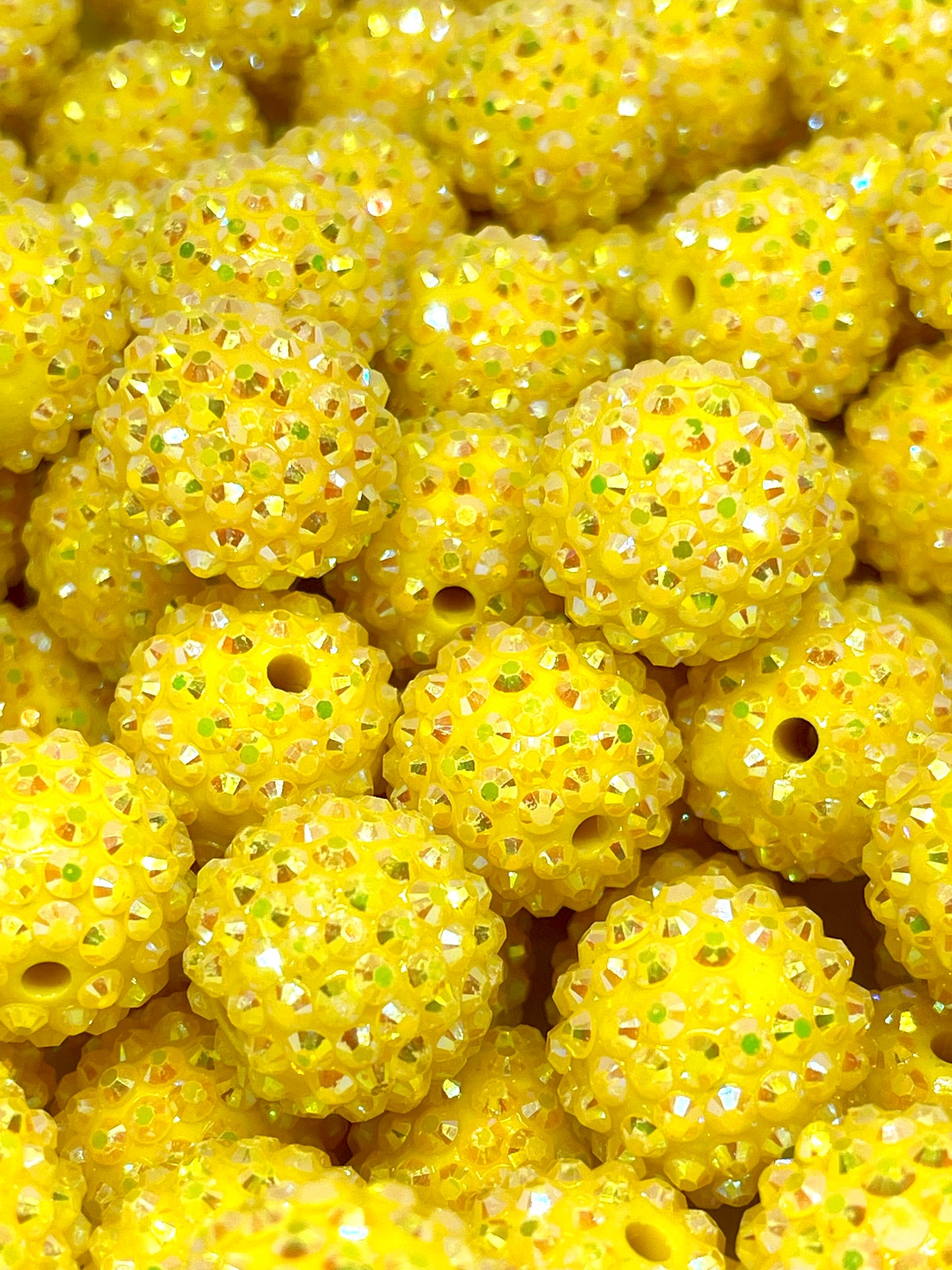 Yellow Mellow Rhinestone Beads