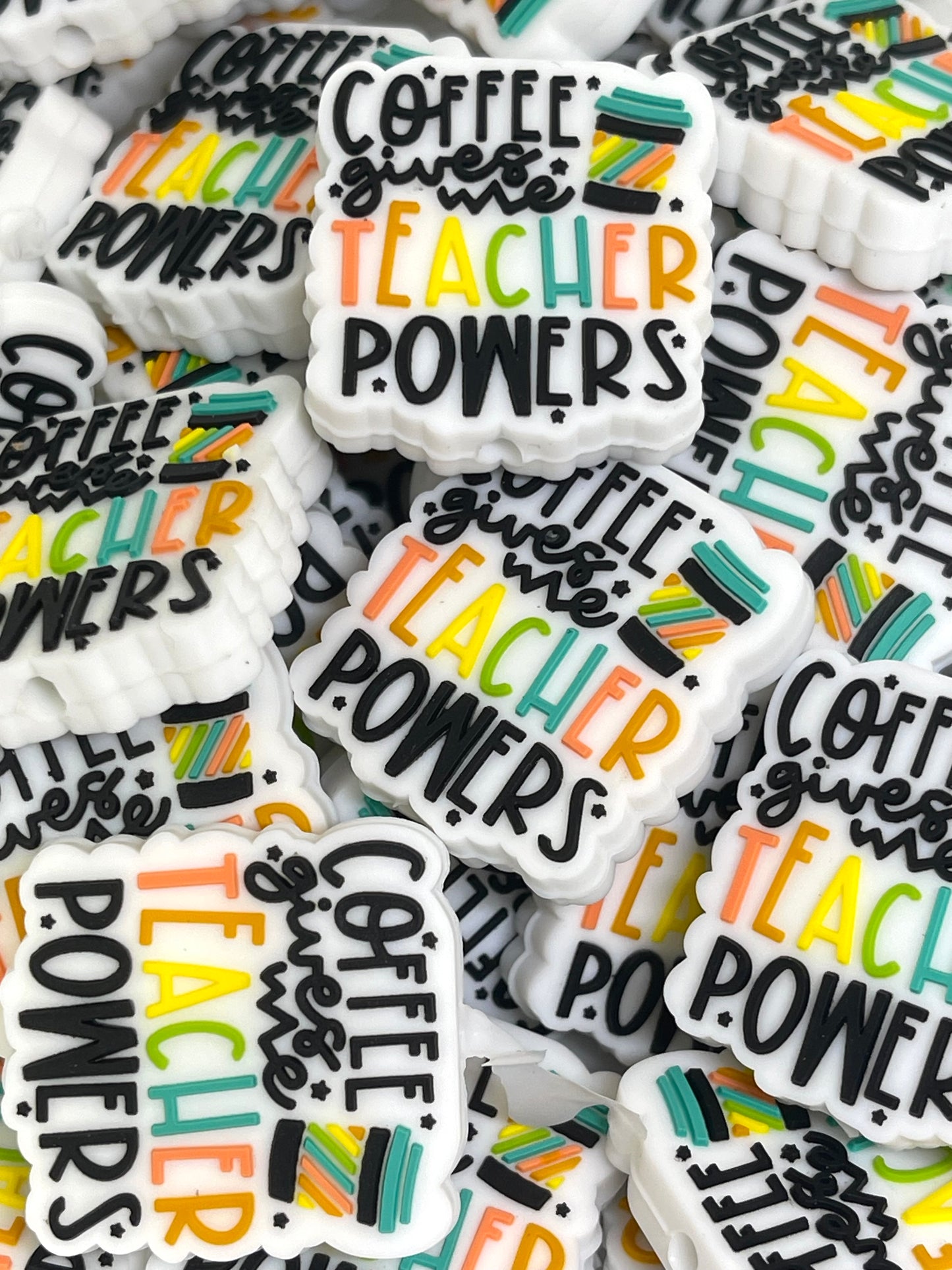 Coffee Gives Me Teacher Powers Focal Beads