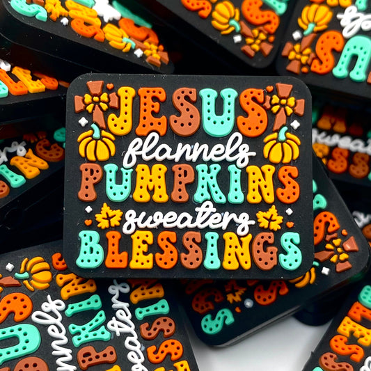 Jesus Flannels Pumpkins Sweaters Blessings Silicone Focal Beads