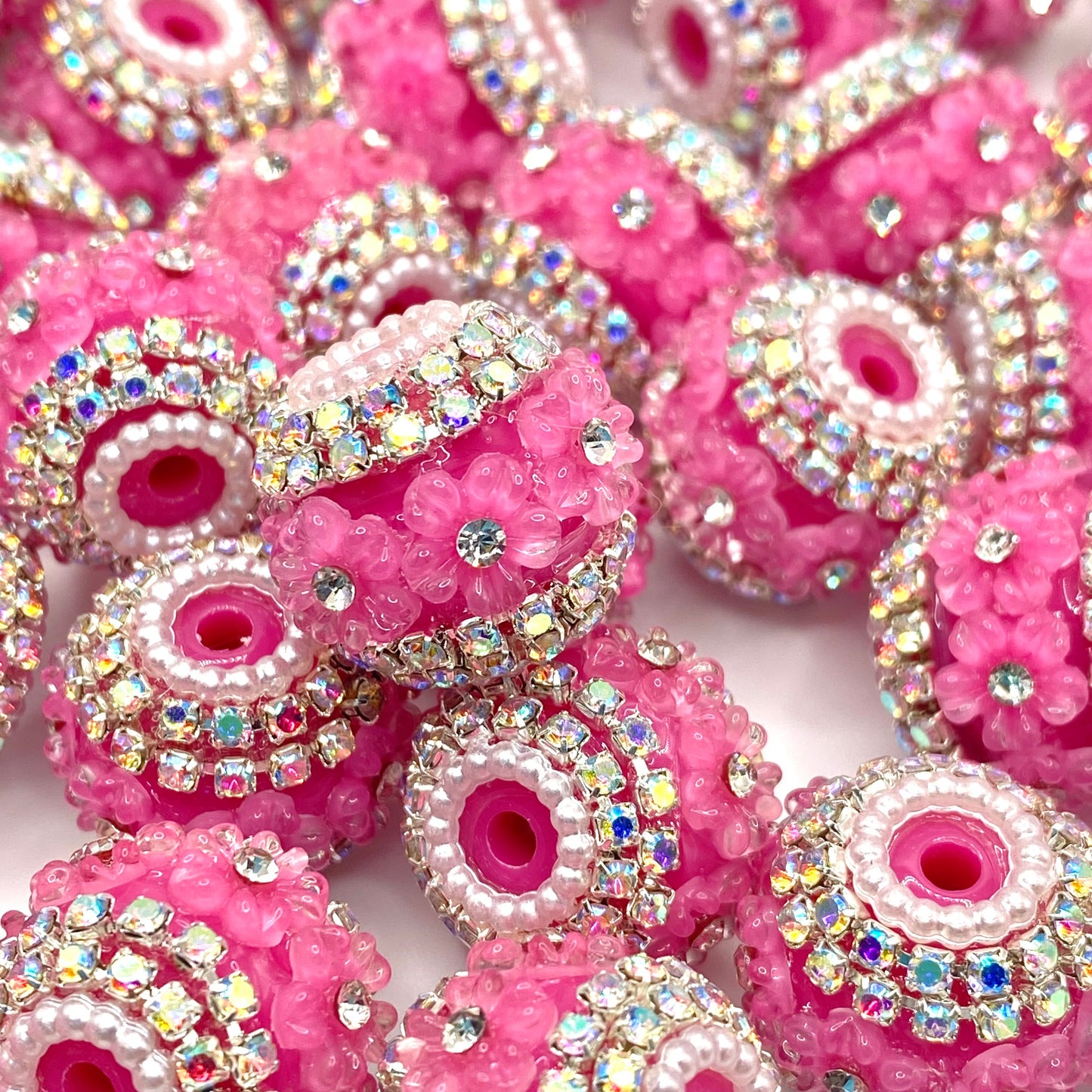 The Earth Laughs in Flowers Rhinestone Spacer Beads