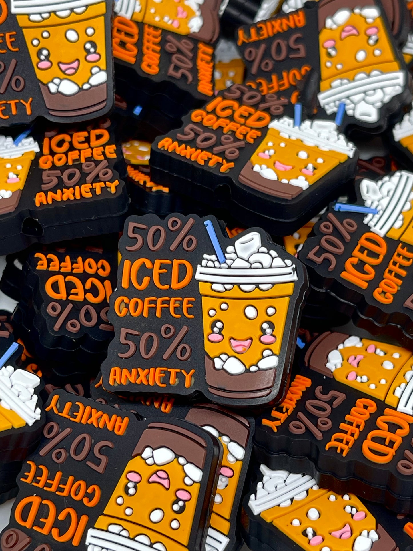 50% Iced Coffee 50% Anxiety Focal Beads