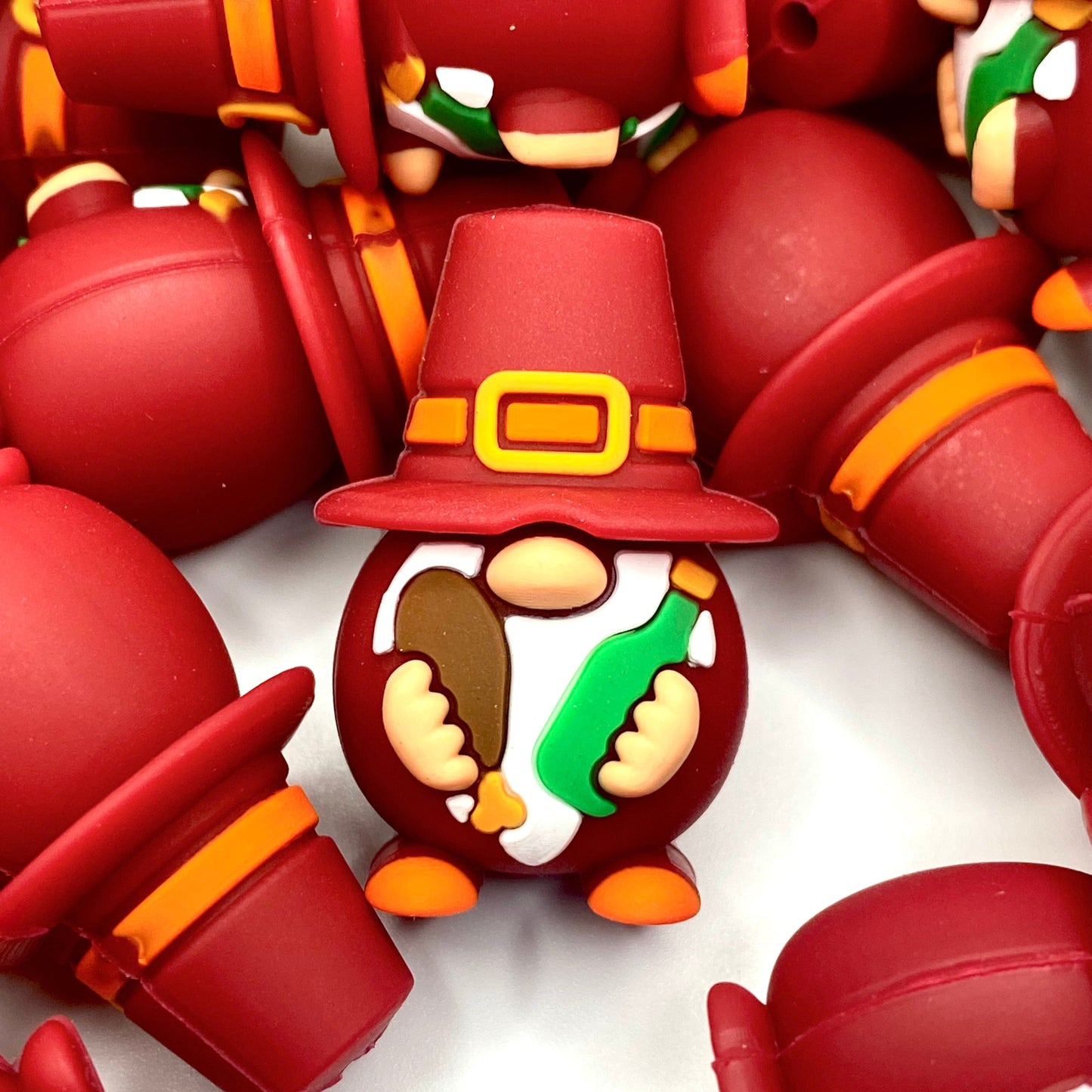 I'm a Thankful Gnome 3D Silicone Focal Beads