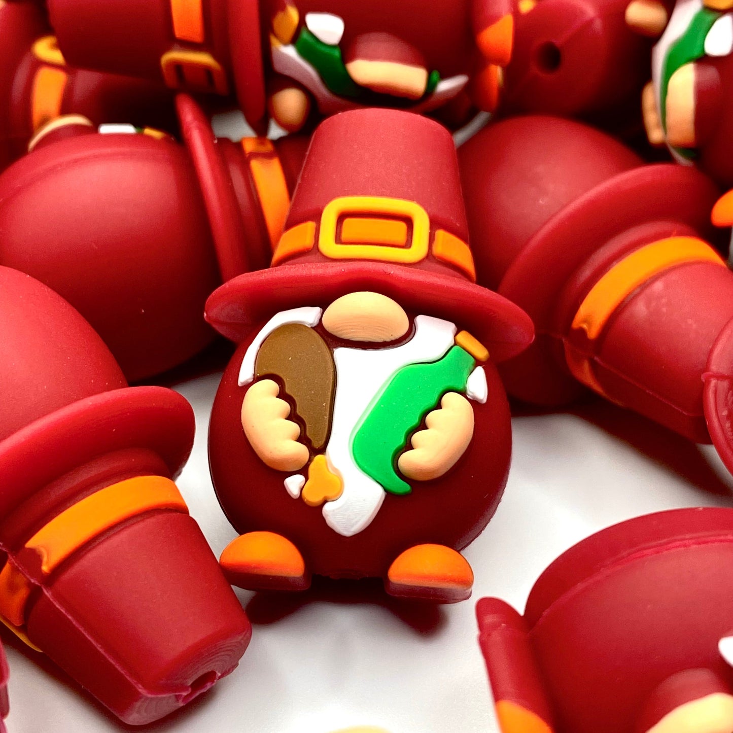 I'm a Thankful Gnome 3D Silicone Focal Beads