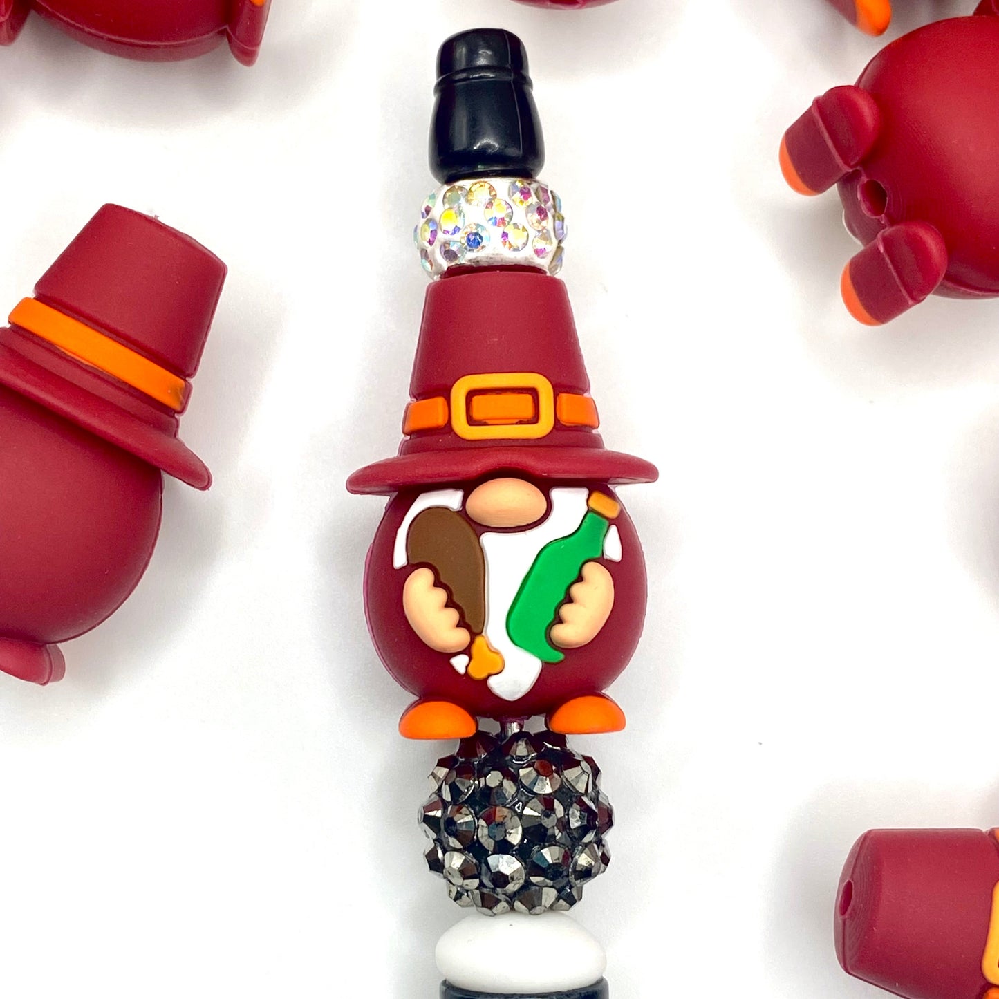 I'm a Thankful Gnome 3D Silicone Focal Beads
