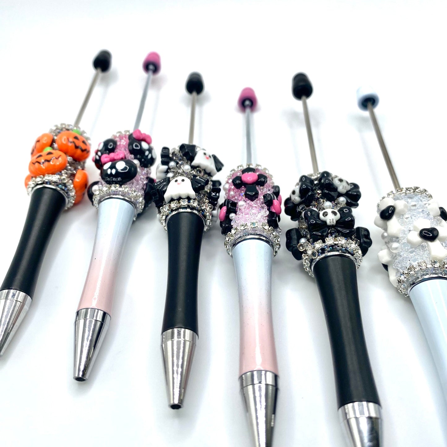 6pc Spooky Vibes Fancy Beadable Pens