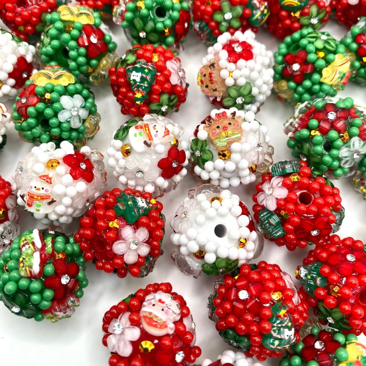 Christmas 2.0 Fancy Flower Beads- 5pcs