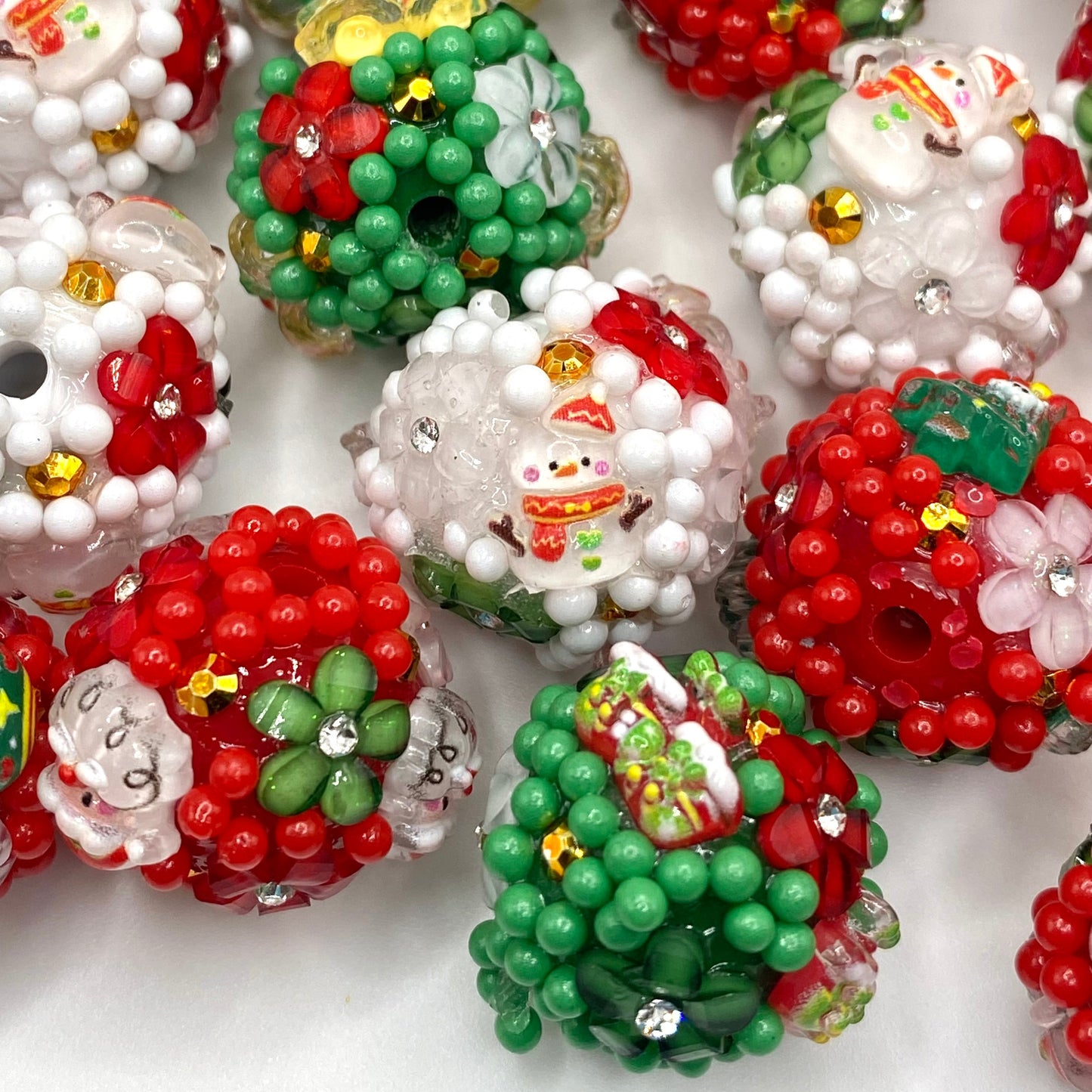 Christmas 2.0 Fancy Flower Beads- 5pcs