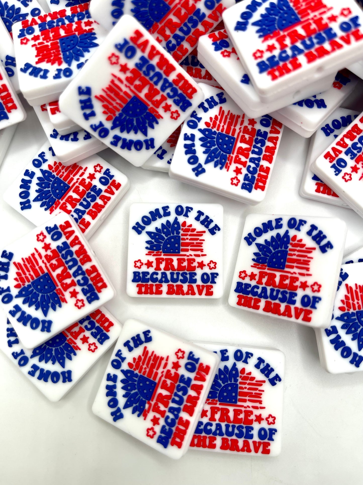Home of The Free Because of The Brave Silicone Focal Beads