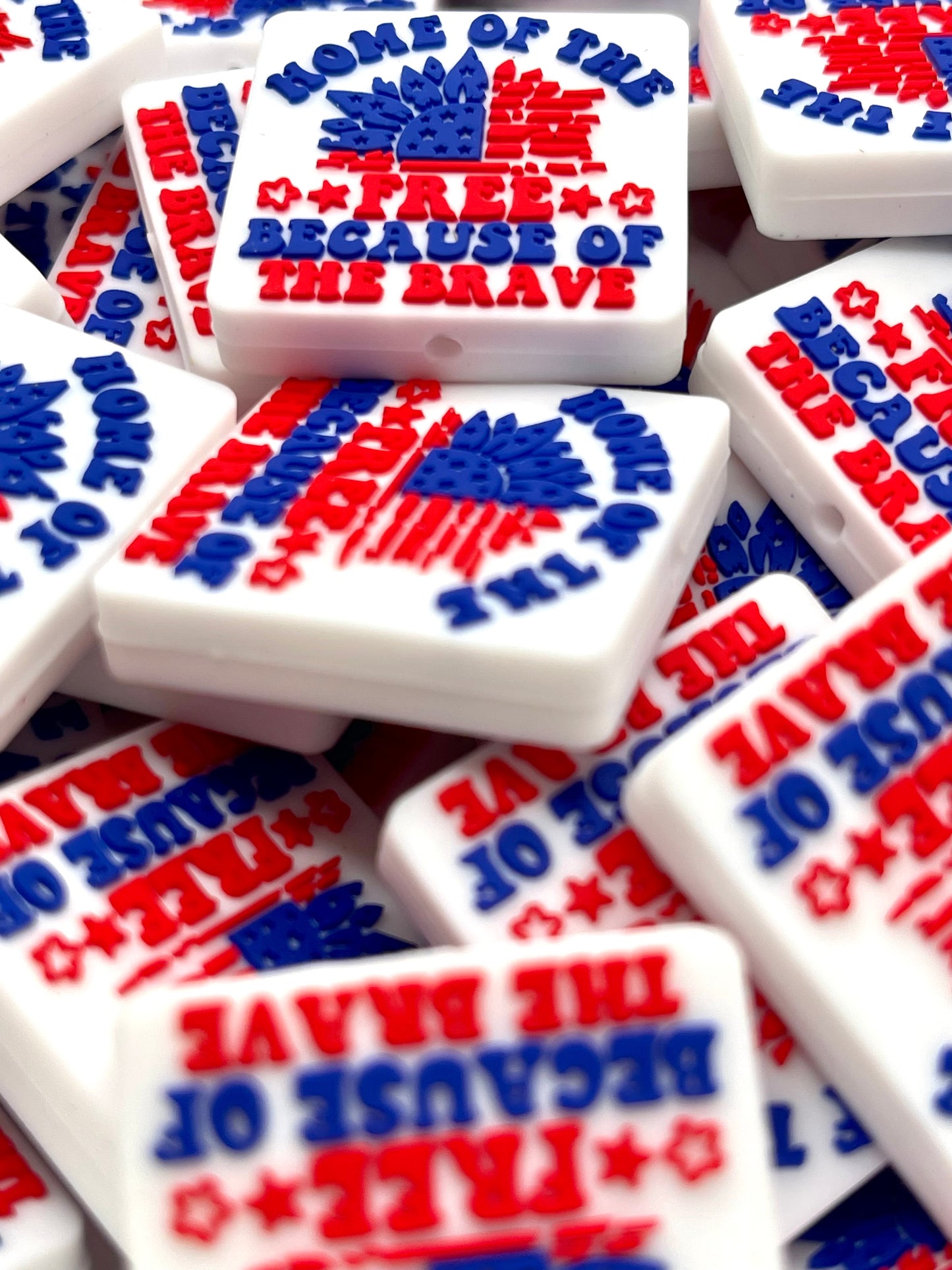 Home of The Free Because of The Brave Silicone Focal Beads