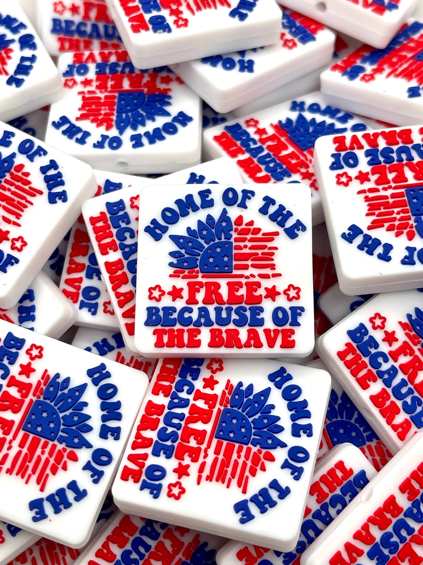 Home of The Free Because of The Brave Silicone Focal Beads
