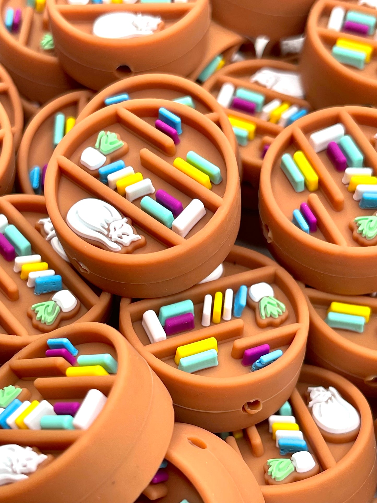 Cats & Books Are My Life 3D Silicone Focal Beads