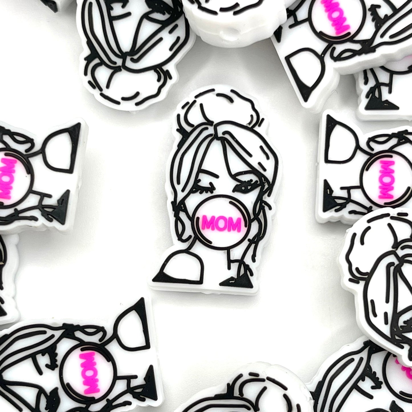 Bubblegum Mom Silicone Focal Beads