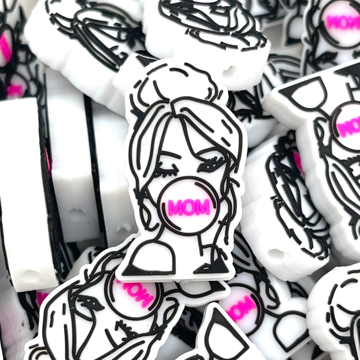 Bubblegum Mom Silicone Focal Beads