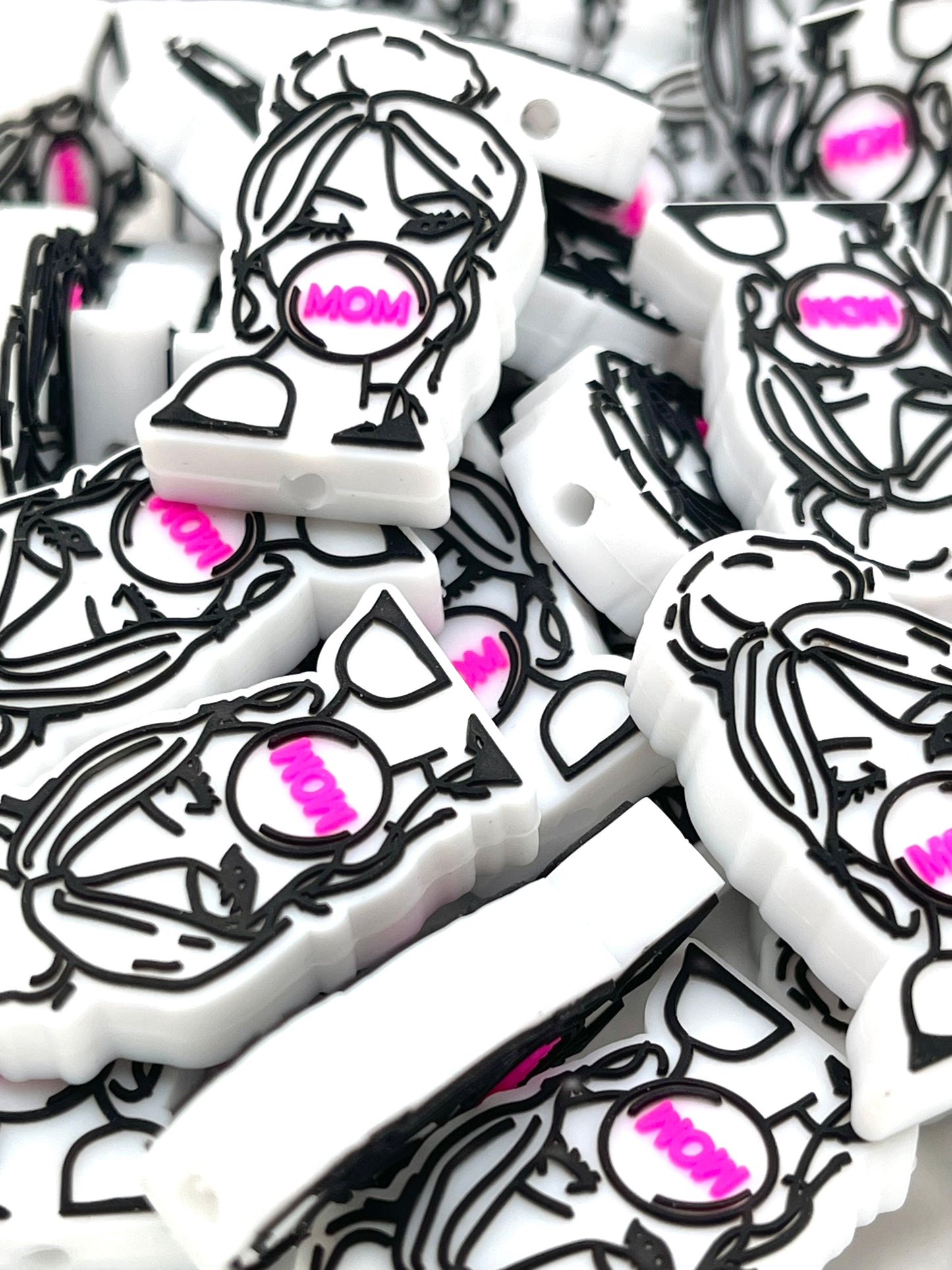 Bubblegum Mom Silicone Focal Beads