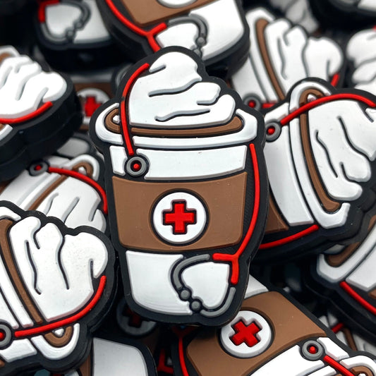 First I Drink Coffee...Then I Save Lives Silicone Focal Beads