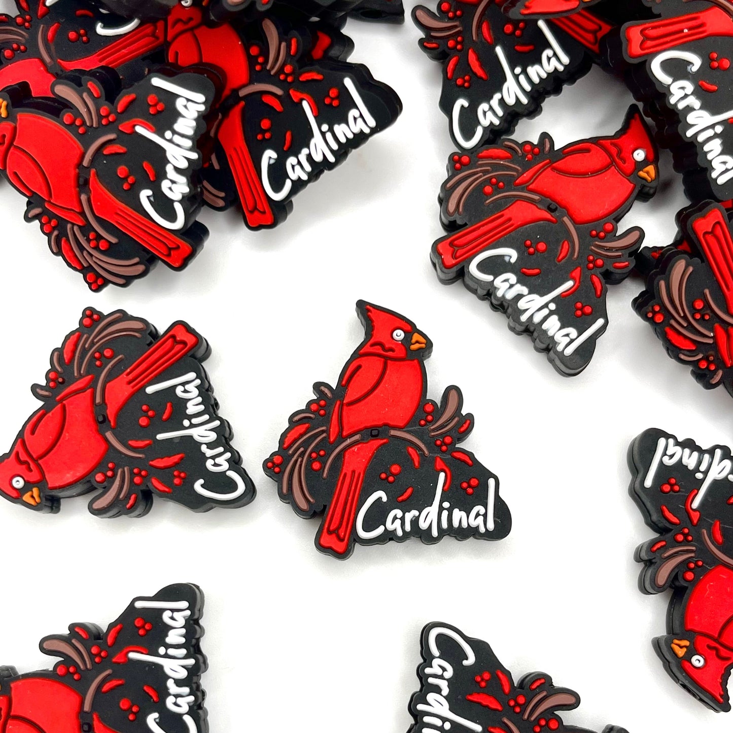 Cardinal Silicone Focal Beads