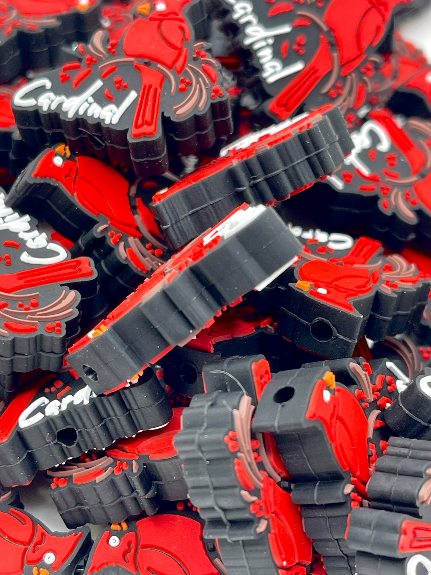 Cardinal Silicone Focal Beads