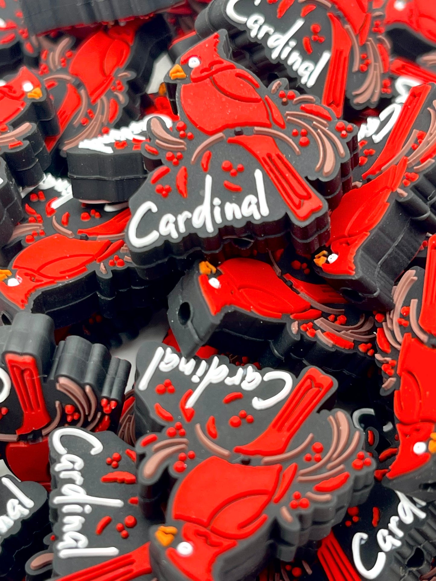 Cardinal Silicone Focal Beads