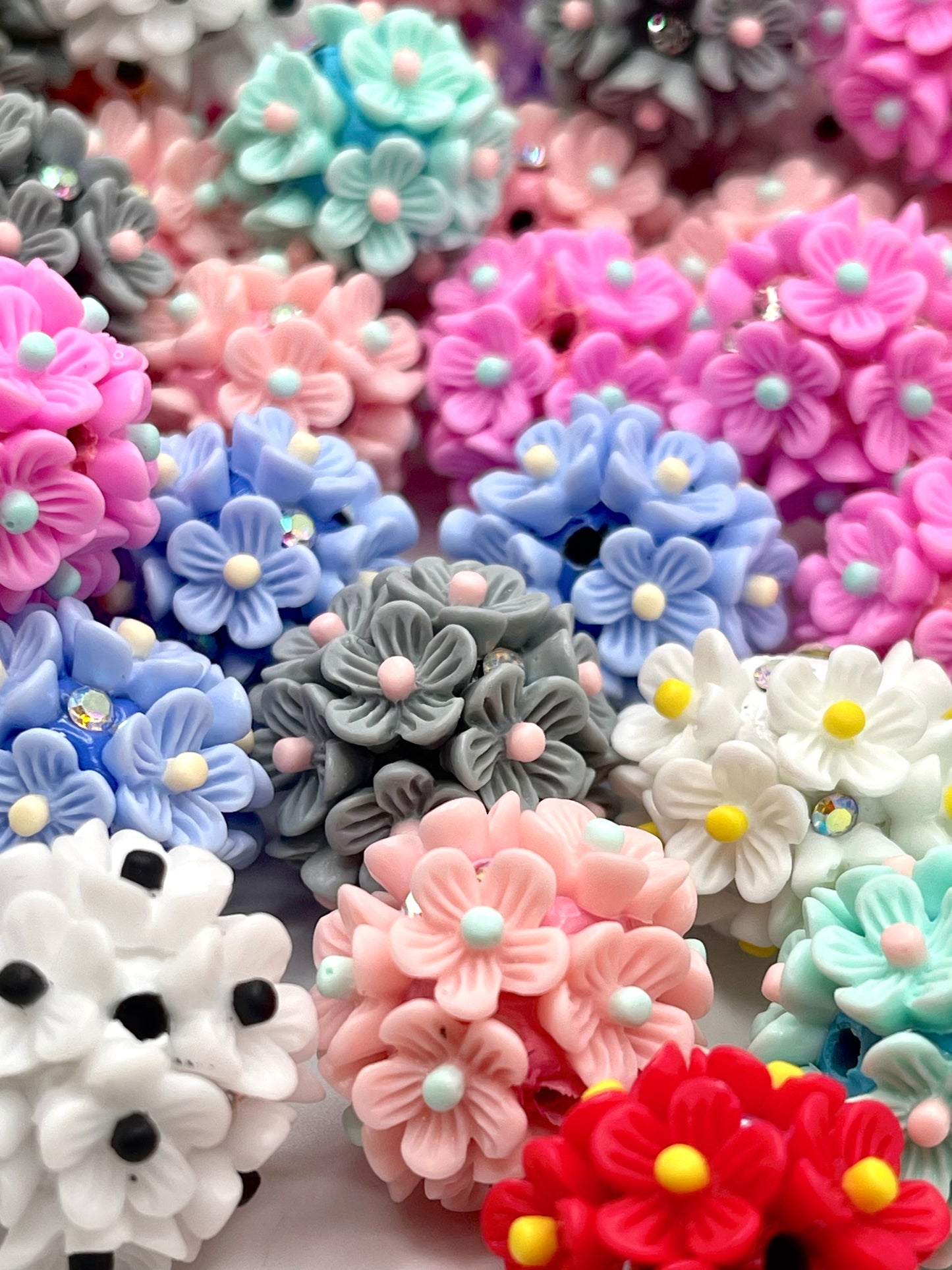 Flowers Make Me Happy Fancy Acrylic Beads