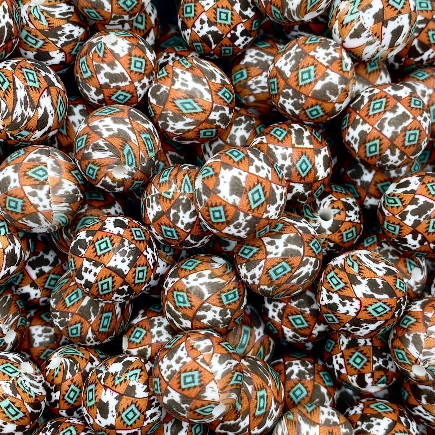 Raised On An Old Dirt Road Printed Silicone Beads