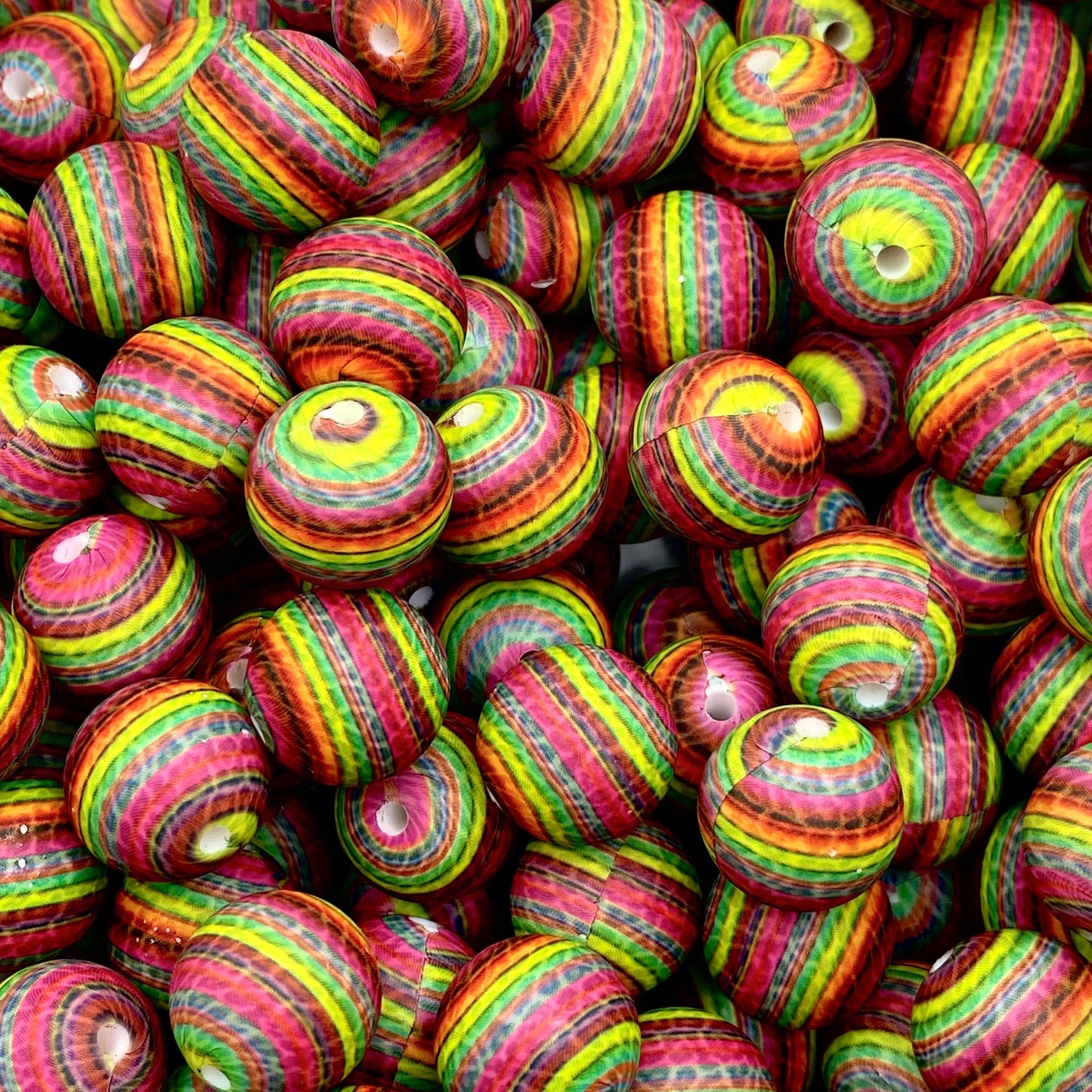 Live Life To The Fullest Printed Silicone Beads
