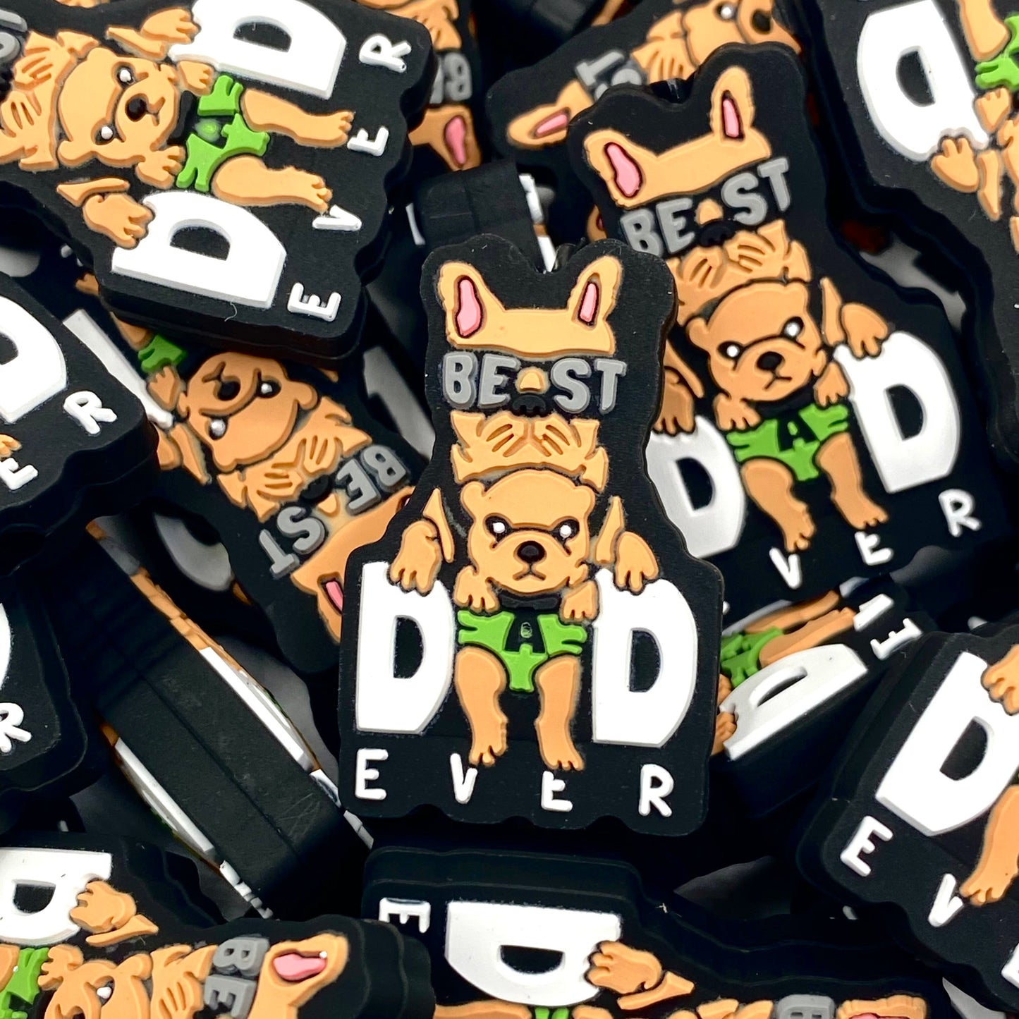Best Dog Dad Ever Silicone Focal Beads