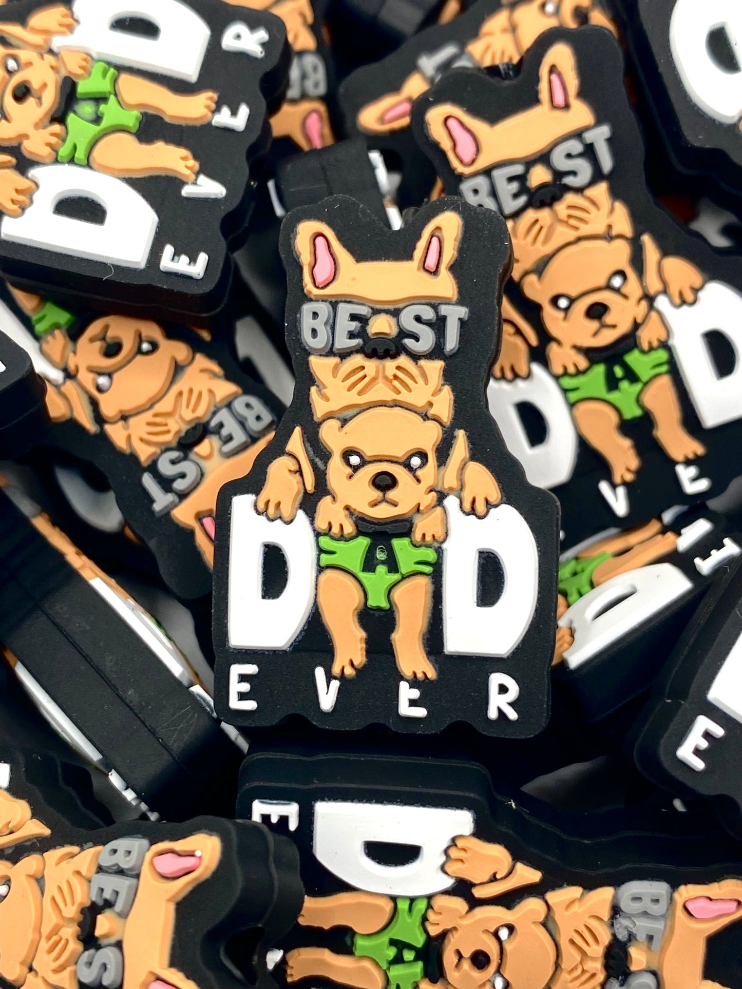 Best Dog Dad Ever Silicone Focal Beads