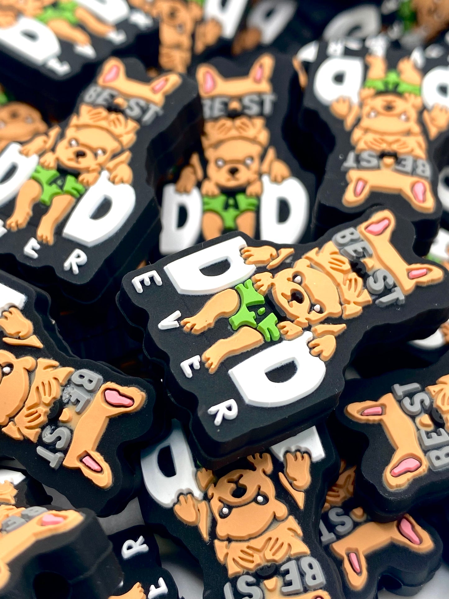 Best Dog Dad Ever Silicone Focal Beads