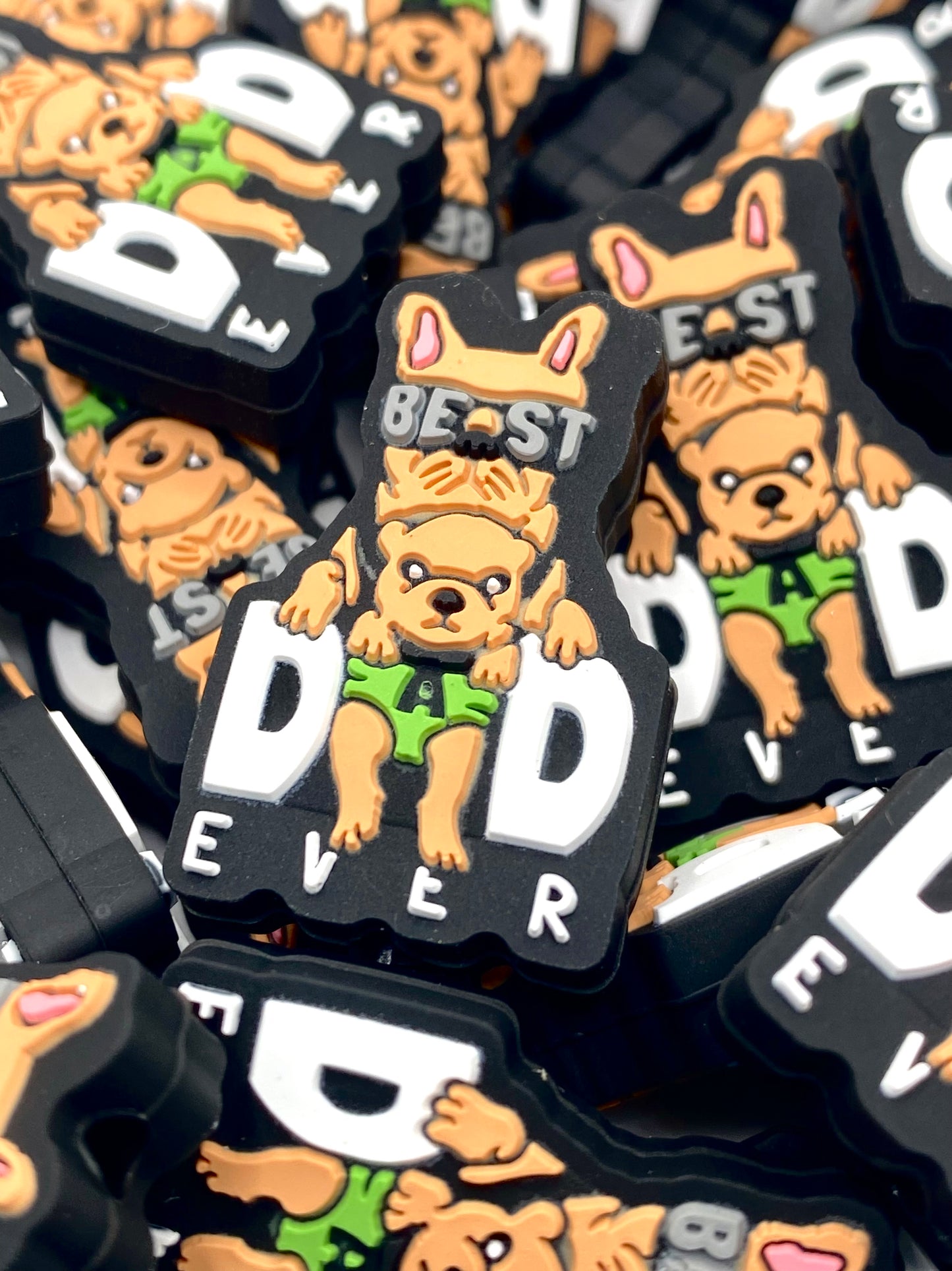 Best Dog Dad Ever Silicone Focal Beads