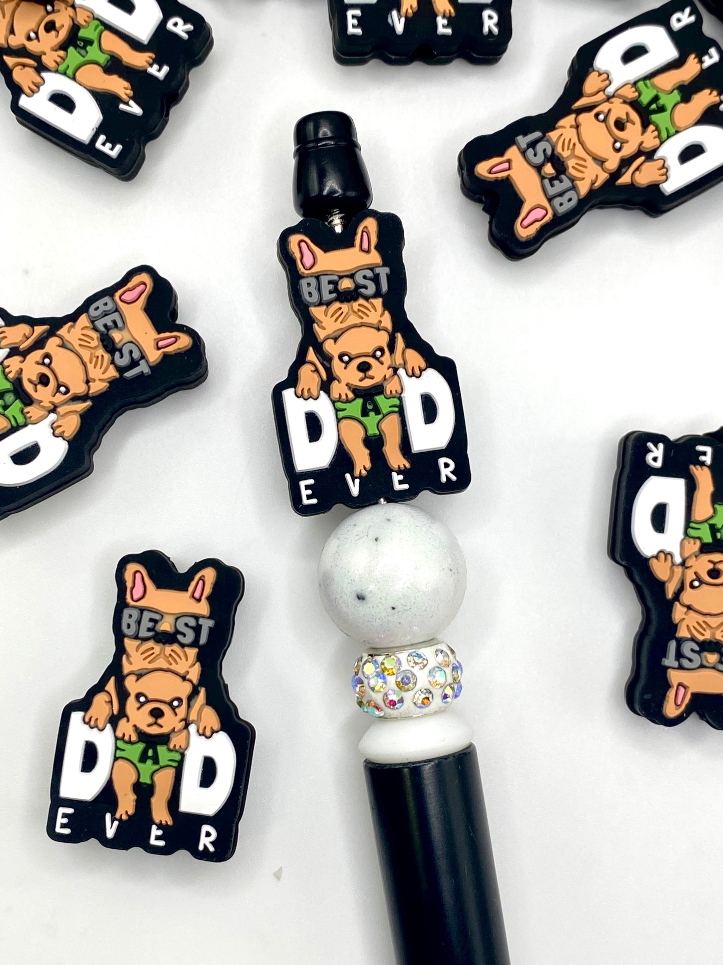 Best Dog Dad Ever Silicone Focal Beads