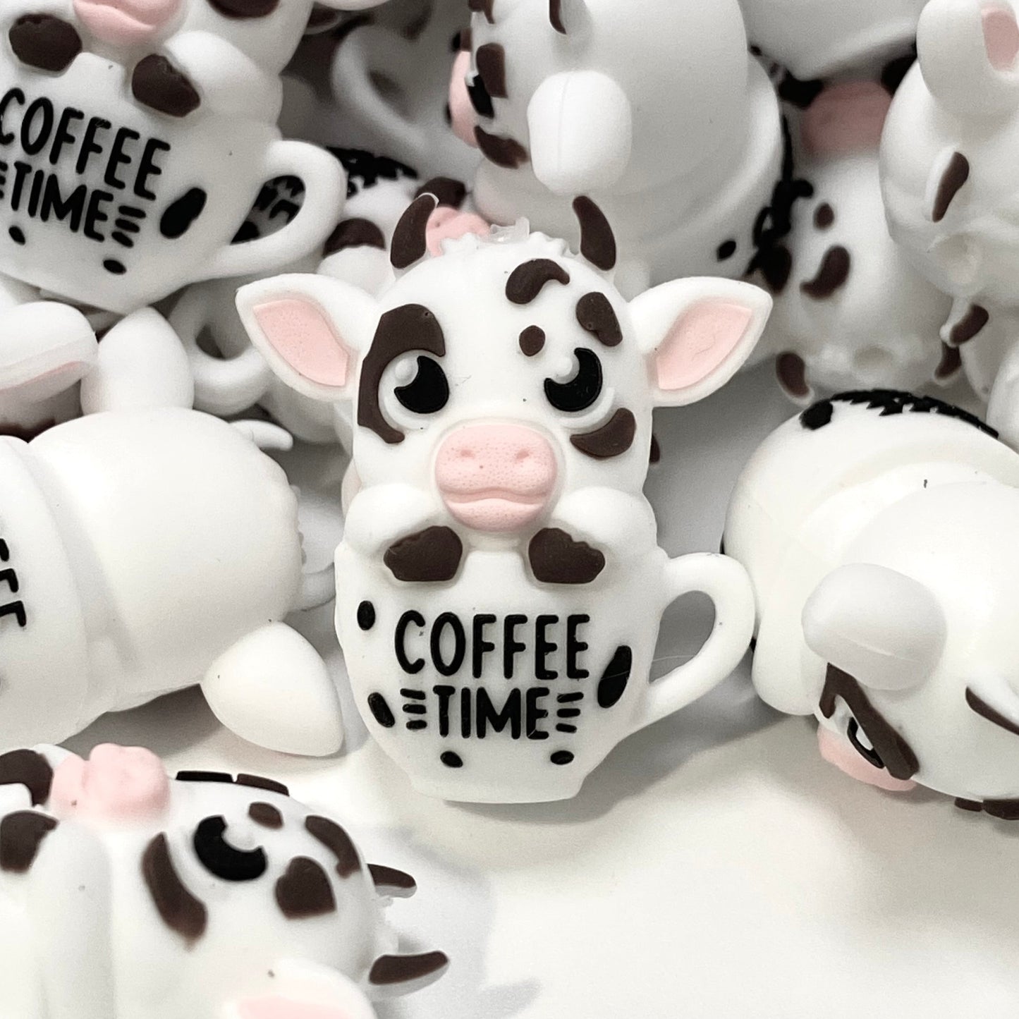 It's Coffee Time Heifers 3D Silicone Focal Beads