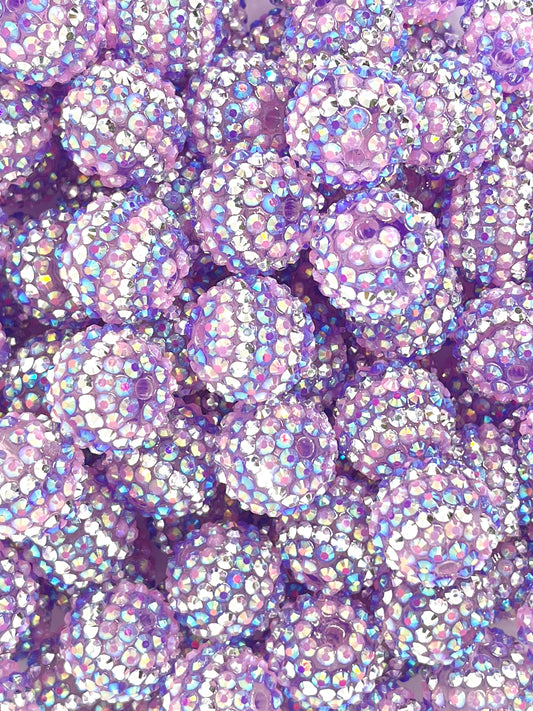 Be A Mermaid Rhinestone Beads 20mm | Pink Purple Beads | Mermaid Color Beads | Bubblegum Beads | 20mm Beads
